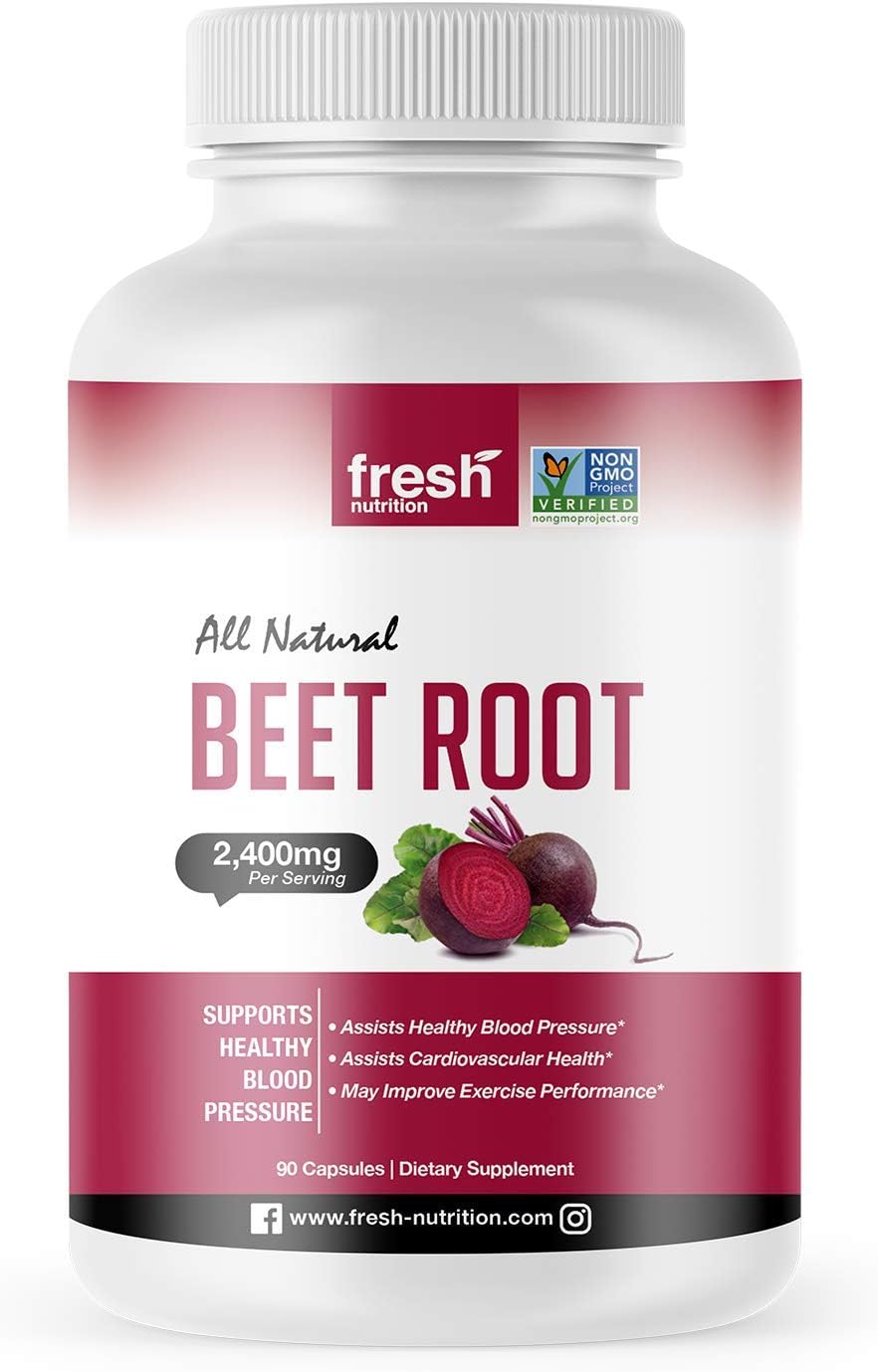 Fresh Nutrition Organic Beet Root Capsules 2400mg Potent