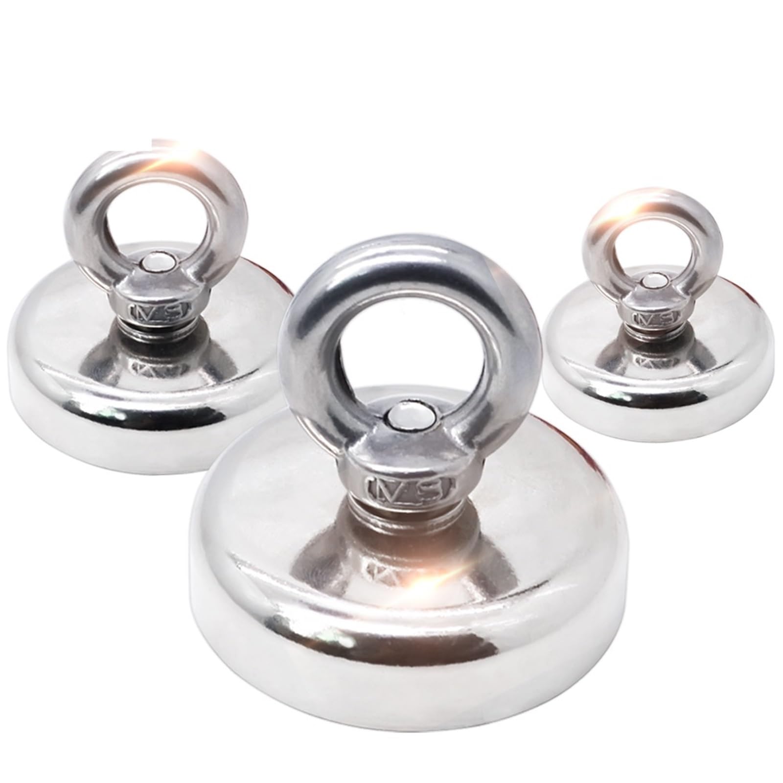 Aimant De Pêche Aimants de pêche en néodyme, 3 pièces, Aimant Robuste à Base de Terres rares, avec Boulon à œil à Trou fraisé for la pêche magnétique de récupération Aimant Neodyme(D20)