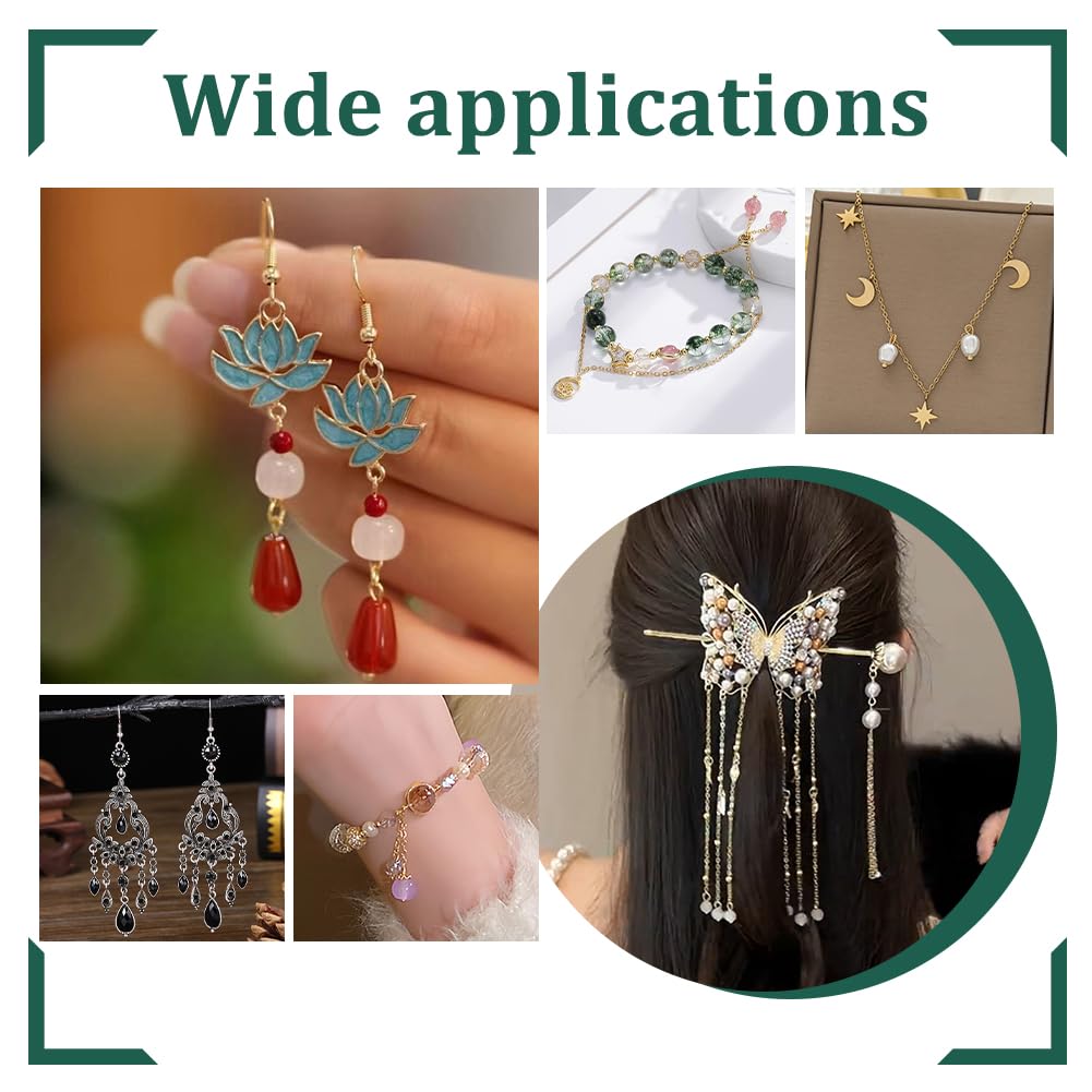 PH PandaHall 600pcs Epingle Tete Doeil Tige A Oeil En Laiton 5 Tailles D' épingles à Tête 0,7 Mm Épingle à œil Ouvert Pour Boucle D'oreille Collier Pendentif Bijoux Bricolage Artisanat, Doré Et