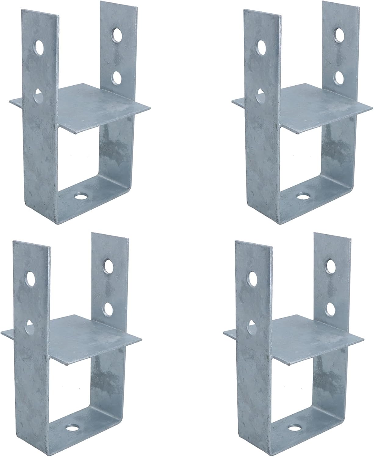 Concrete In Wooden Post U Support Base Bracket 100 x 100mm Decking 4PK