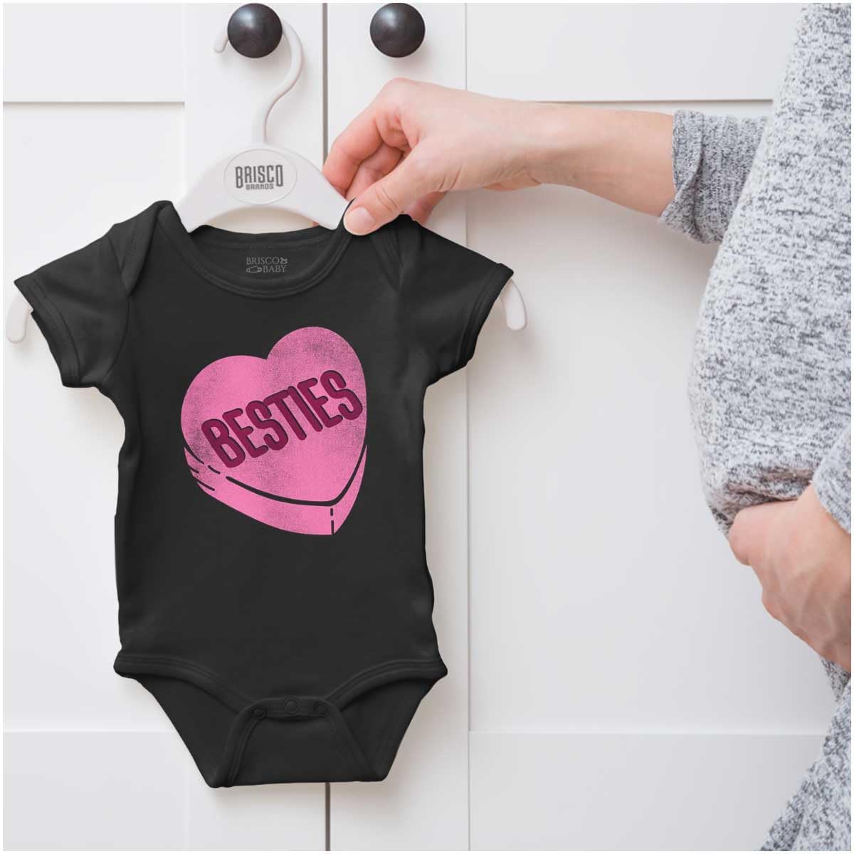 Galantine's Besties Candy Heart Baby Bodysuit Jumper Girls