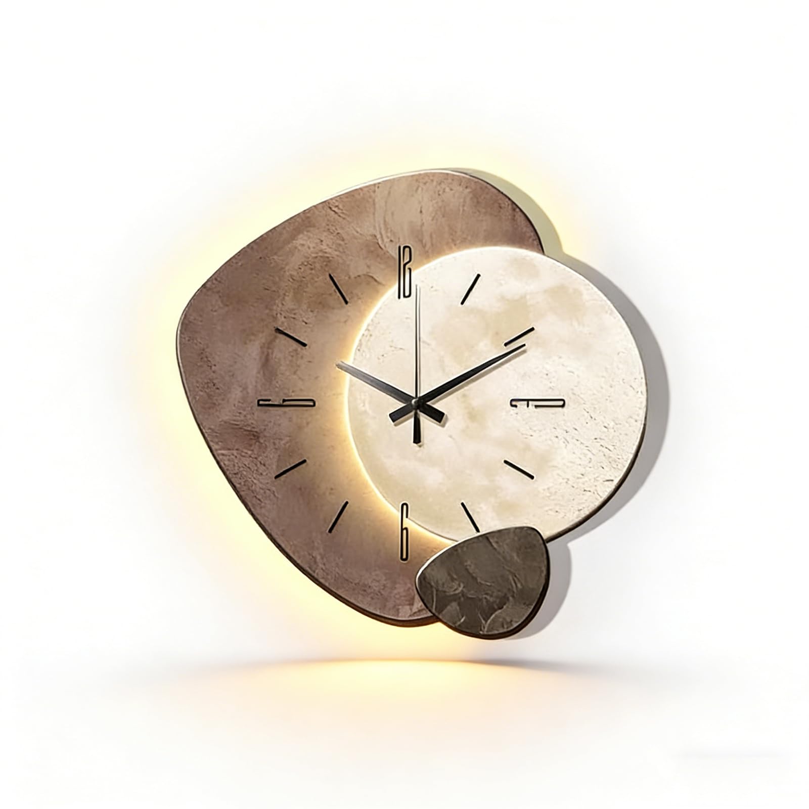 Horloge murale design moderne LED 50cm avec éclairage d'ambiance