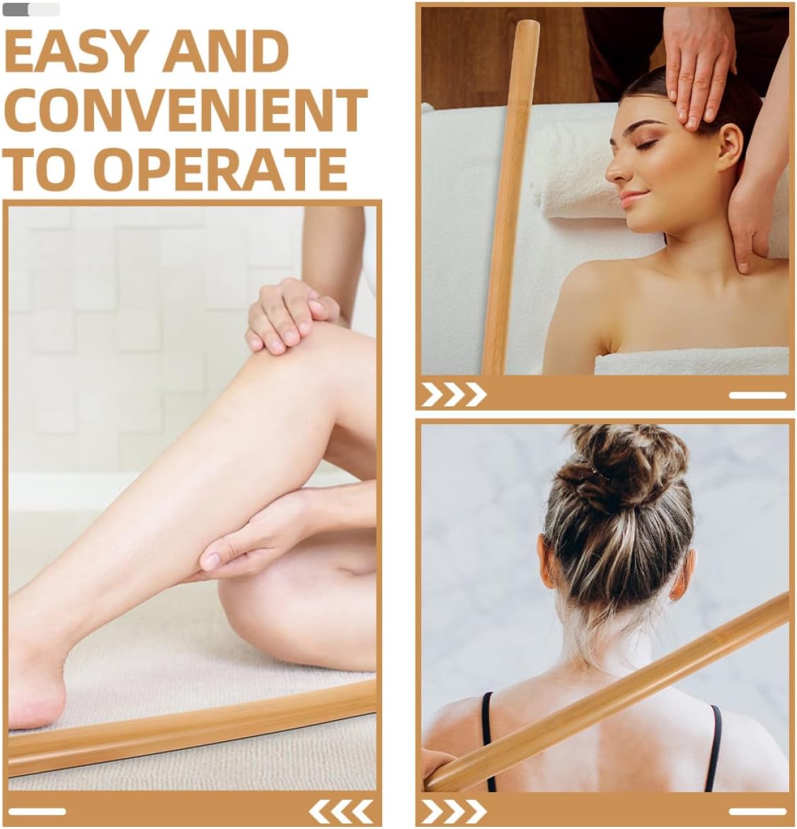 Massage Stick for Full Body Muscle Relaxation Smooth Surface Manual Back Massager Tool for Shoulders Neck Arms Legs Lightweight Spa Therapy Stick Portable for Home Office Travel