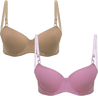 طقم حمالة صدر بوش اب ماساج مقاس بي للنساء من لاسو، قطعتين