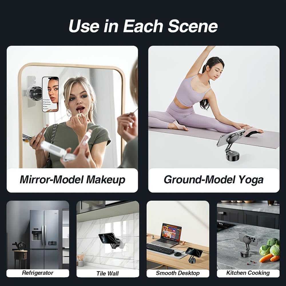 Supporto per Telefono da Auto ZBDZSW, Assorbimento del Vuoto, Girevole a 360 Gradi, Ricarica Wireless, Staffa Estensibile, riprese Video, Cabina di Guida