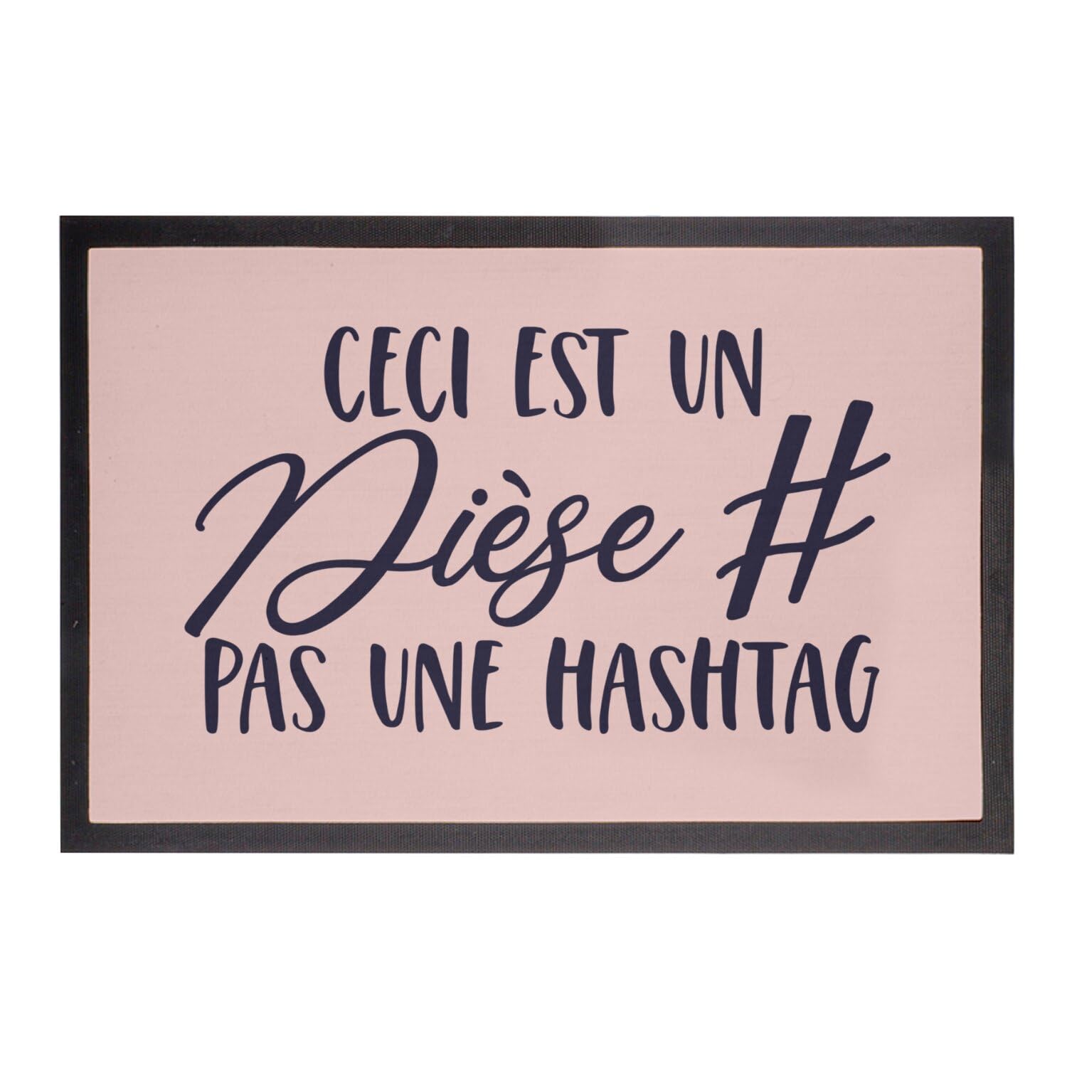 Paillasson rose musique dièse et non hashtag tapis d'entrée original de 60x40cm pour musicien