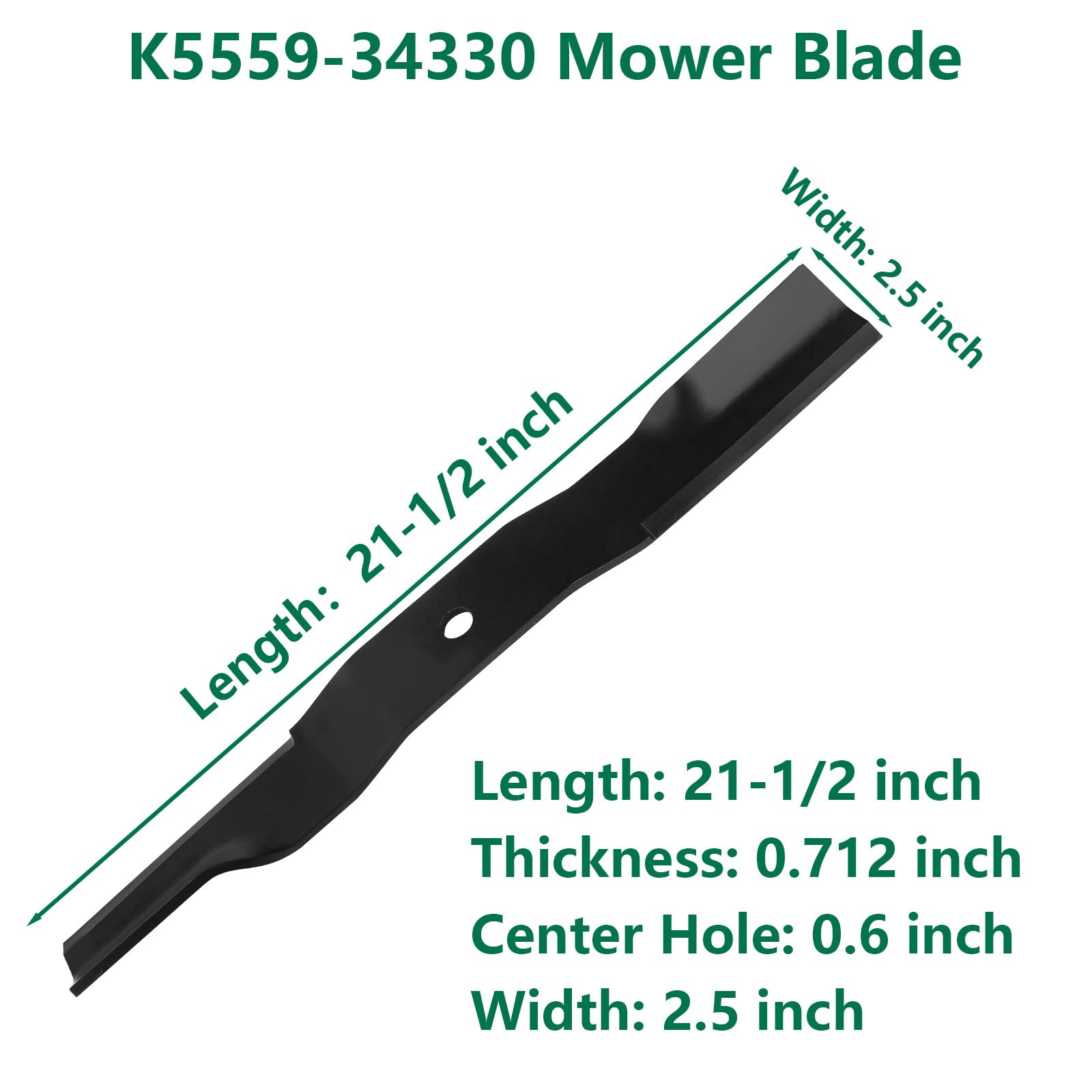 K5559-34330 391-612 - Cuchillas de repuesto para cortacésped KUBOTA de 42 pulgadas de giro cero Z122R K555934330