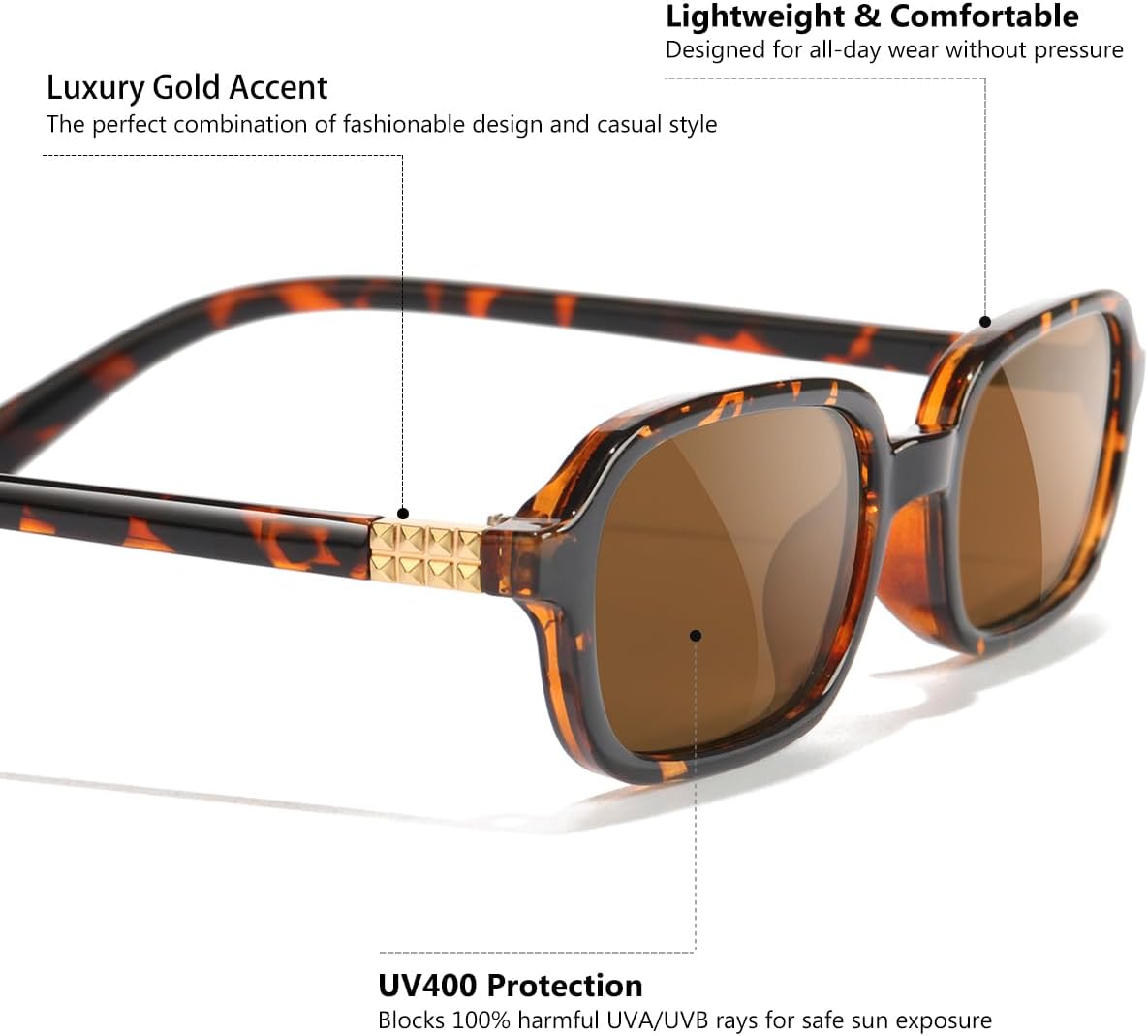 Rectangle Retro Sunglasses for Women Men Trendy Small Square Frame 90s Style Sunnies - Image 6