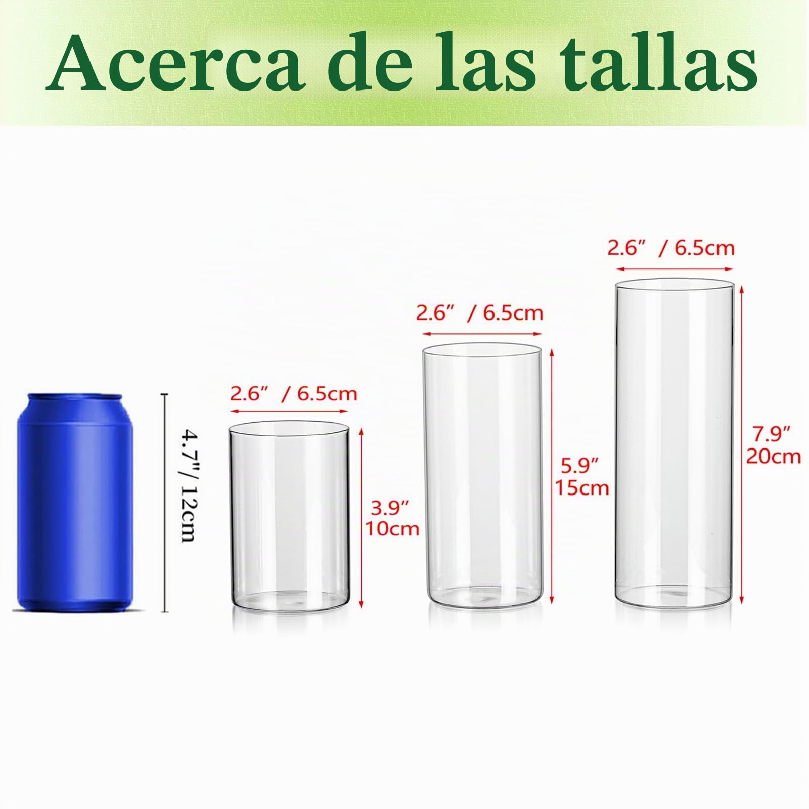 Hewory Jarrones de Cristal Cilíndricos Set de 24, Jarrón Alto de Cristal Transparente para Flores, Portavelas para Velas de Pilar Flotantes, Florero para Centro de Mesa para Decoración, 10/15/20cm