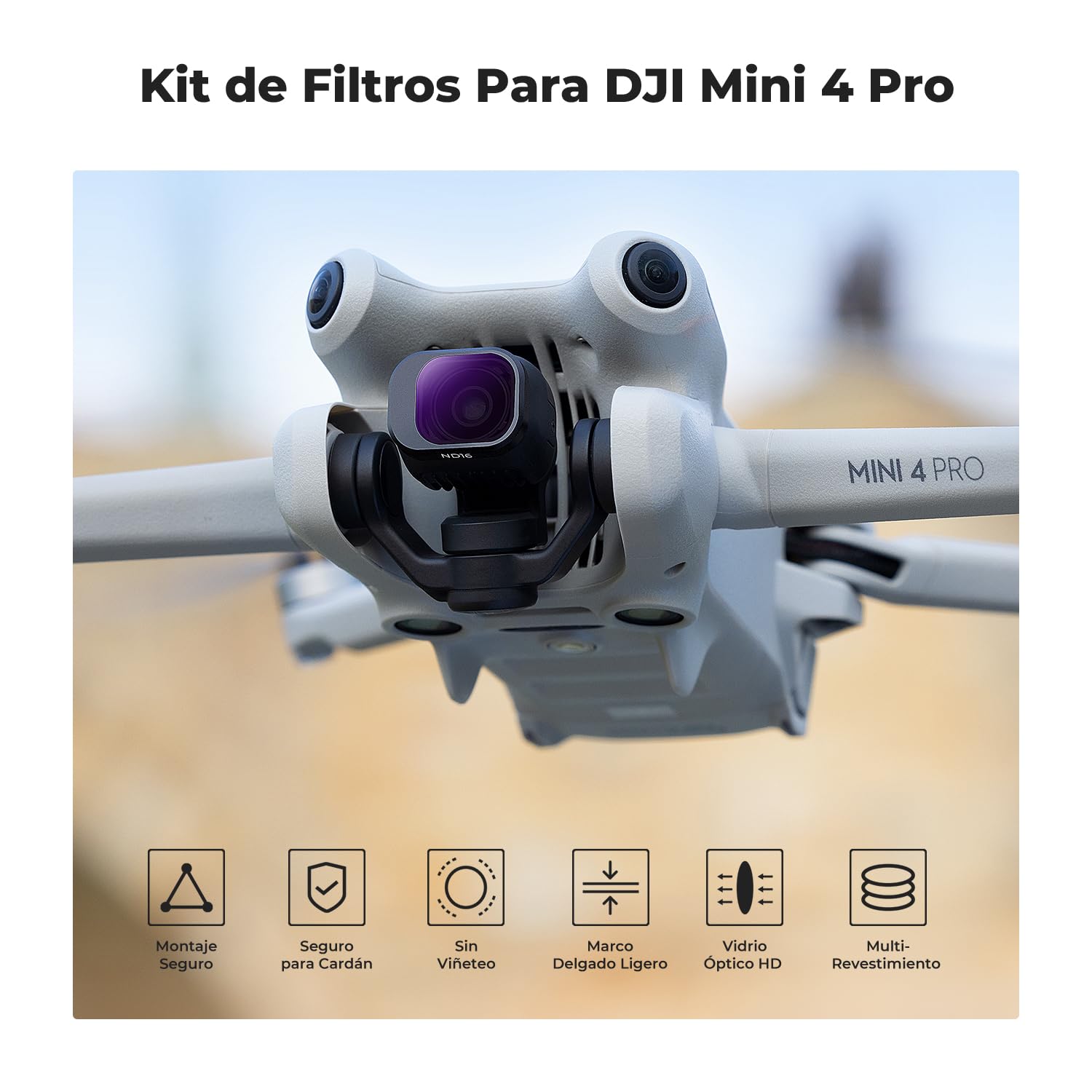 K&F CONCEPT Mini 4 Pro Filtro Kit - UV + Polarizador + ND8-256 con 28 Capas Nano Revestimiento Compatible con dji Mini 4 Pro