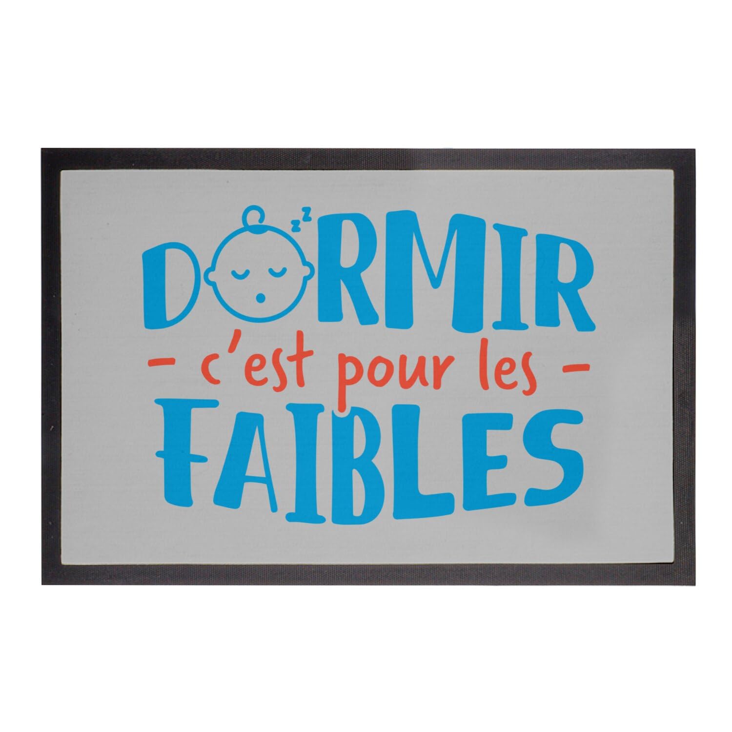 Paillasson gris humour bébé 75x50cm le cadeau de naissance idéal pour parents
