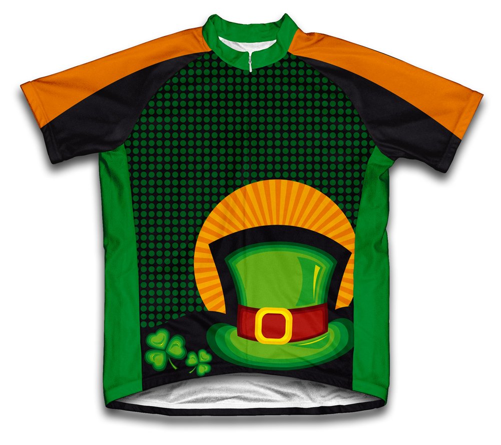 ScudoPro St. Patrick's Day Lucky Hat Short Sleeve Cycling Jersey for Youth - Size M Green