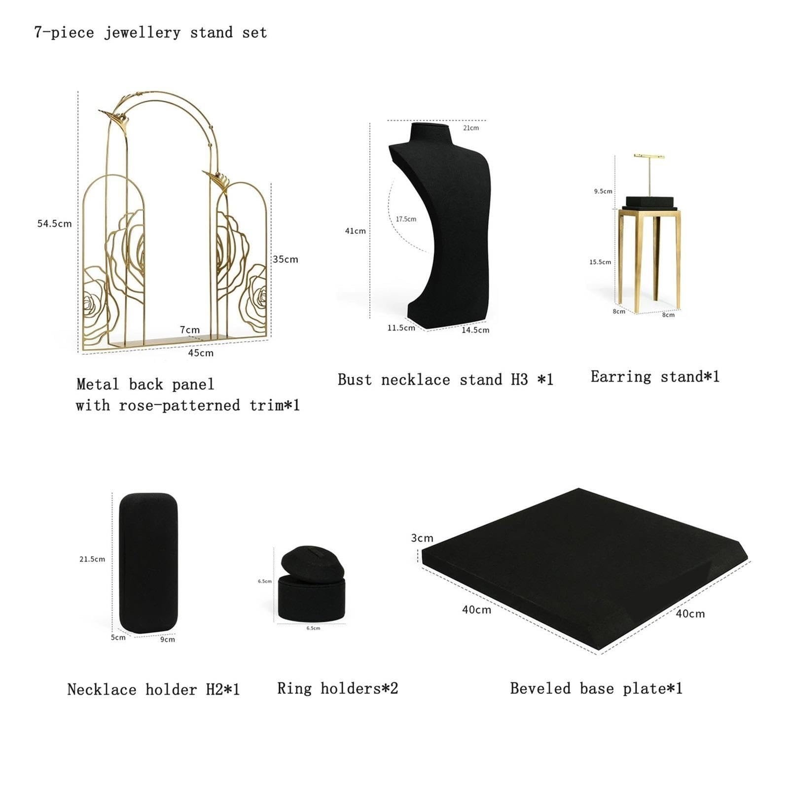 Espositore gioielli Set di supporti for gioielli con busto for collana in microfibra fondale ad arco Per conservare ed esporre i gioielli