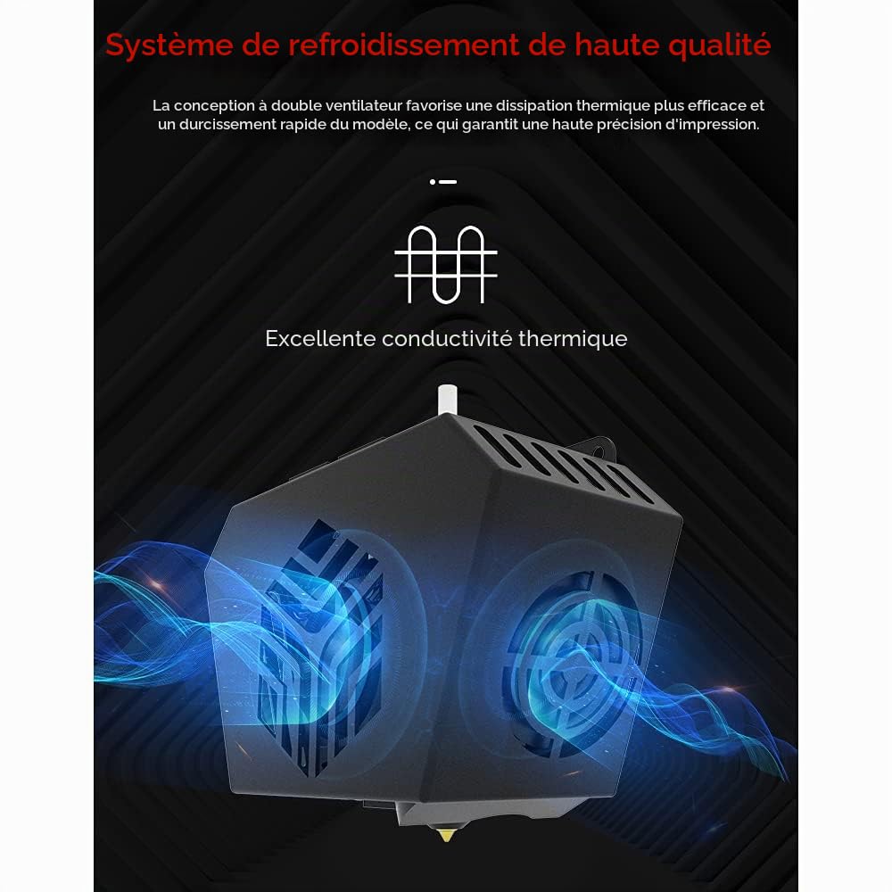 Creality CR6 SE Kit extrudeuse Hotend avec 2 buses supplémentaires de 0,4 mm pour imprimante 3D CR-6 SE/Max/CR-5 PRO avec cartouche chauffante, thermistance