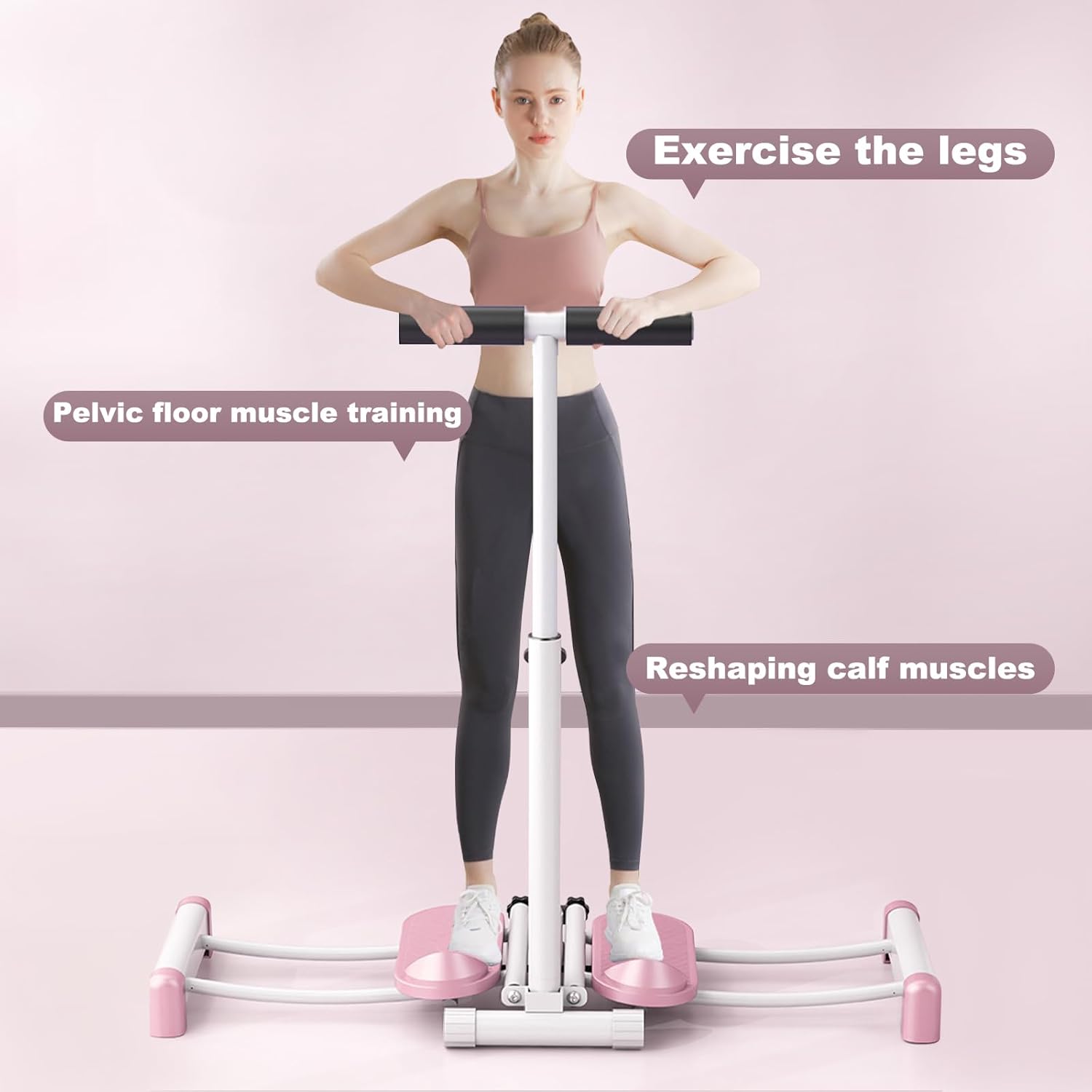 Pelvic Floor Muscle Trainer Inner Thigh Exerciser, Foldable Leg Exercise Equipment for Women, Leg Strength Training Tool, Kegel Exercises Ski Exercise Machine (Maximum Load Capacity 220 pounds)