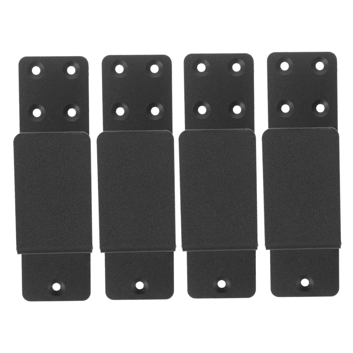 Support de Barre de Sécurité de Porte en Acier Noir, Kit 4 Pièces