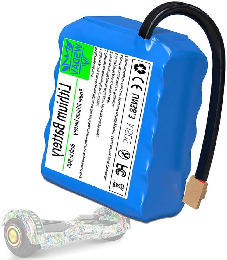 Hoverboard Battery Replacement 36V 2AH High Power Lithium Battery Pack 42V for 72W or Less Balance car Skateboards Motorized Scooters Motors