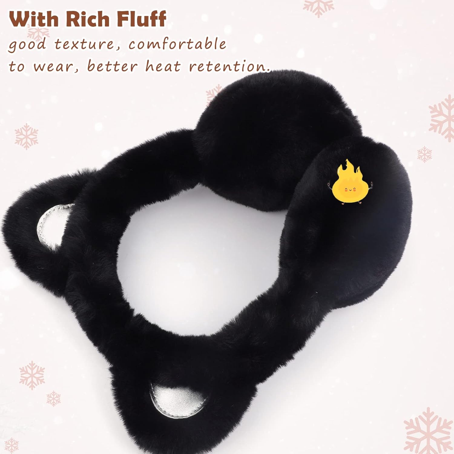 MEJORMEN Cute Animal Earmuffs Foldable/Unfoldable Ear Warmers Winter Warm Plush Outdoor Ear Covers - Image 4