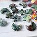 Natural Moss Agate Crystal Star Moon Shape Gemstones Crystal Carving Crafts Palm Stone Tumbled Polished Chakra Stone Worry Stone DIY Jewelry Making