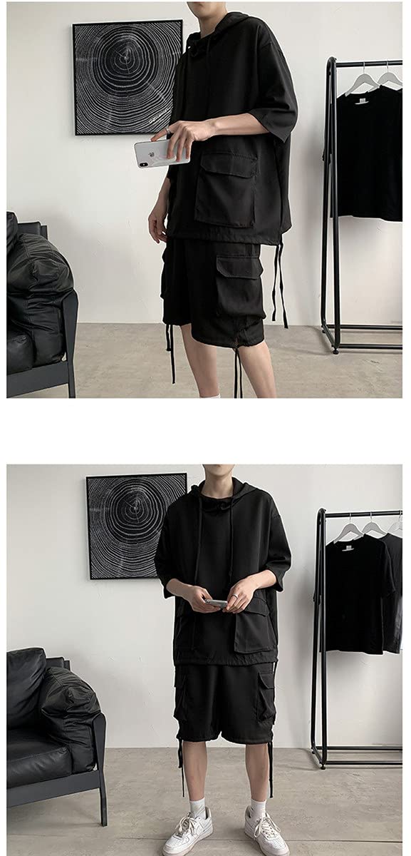 Amazon.co.jp: セットアップメンズパーカーハーフパンツ上下セットt