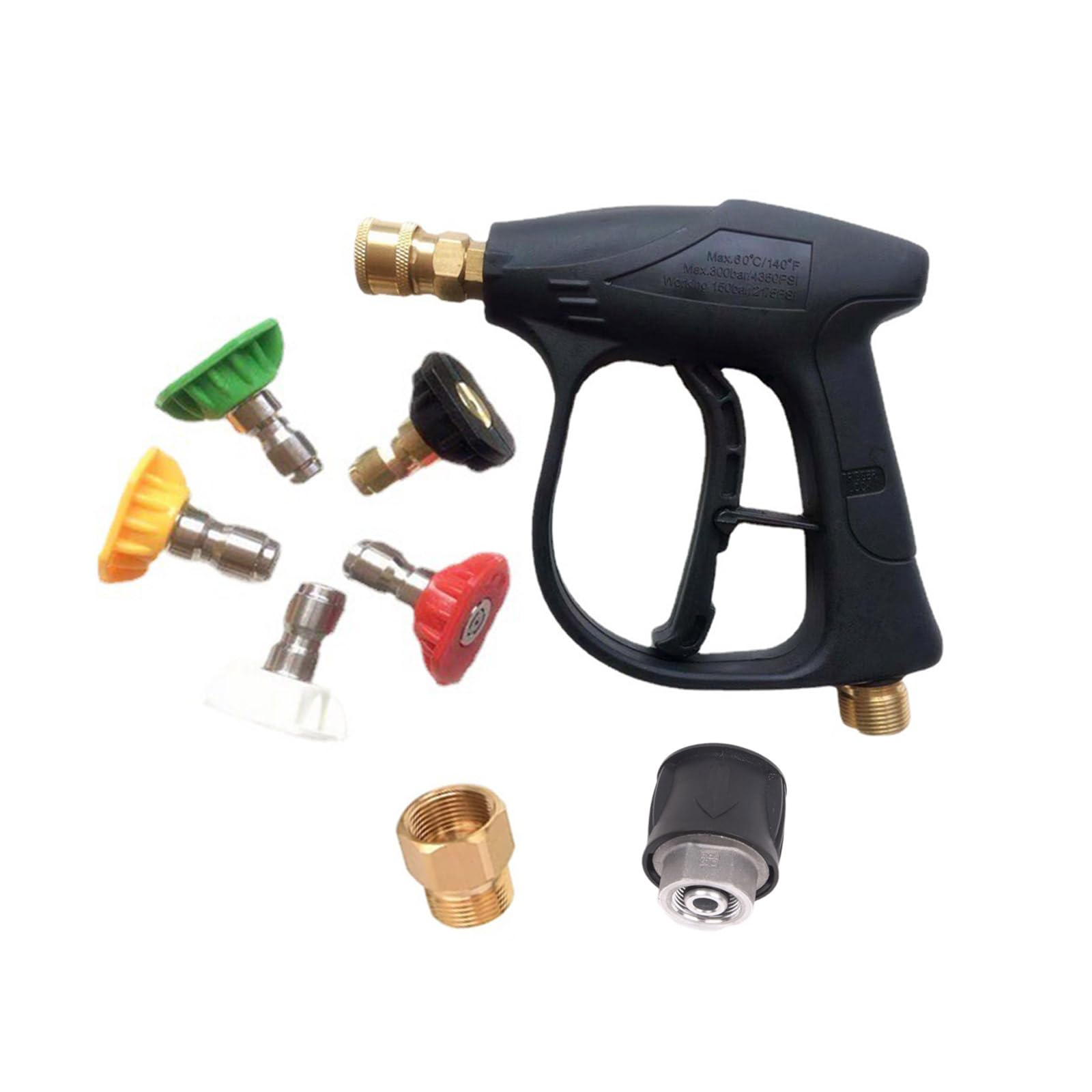 4350PSI Herramientas de limpieza Hidrolimpiadora de alta presión con pistola de espuma de 1/4 pulgadas Conexión rápida Accesorios de lavado