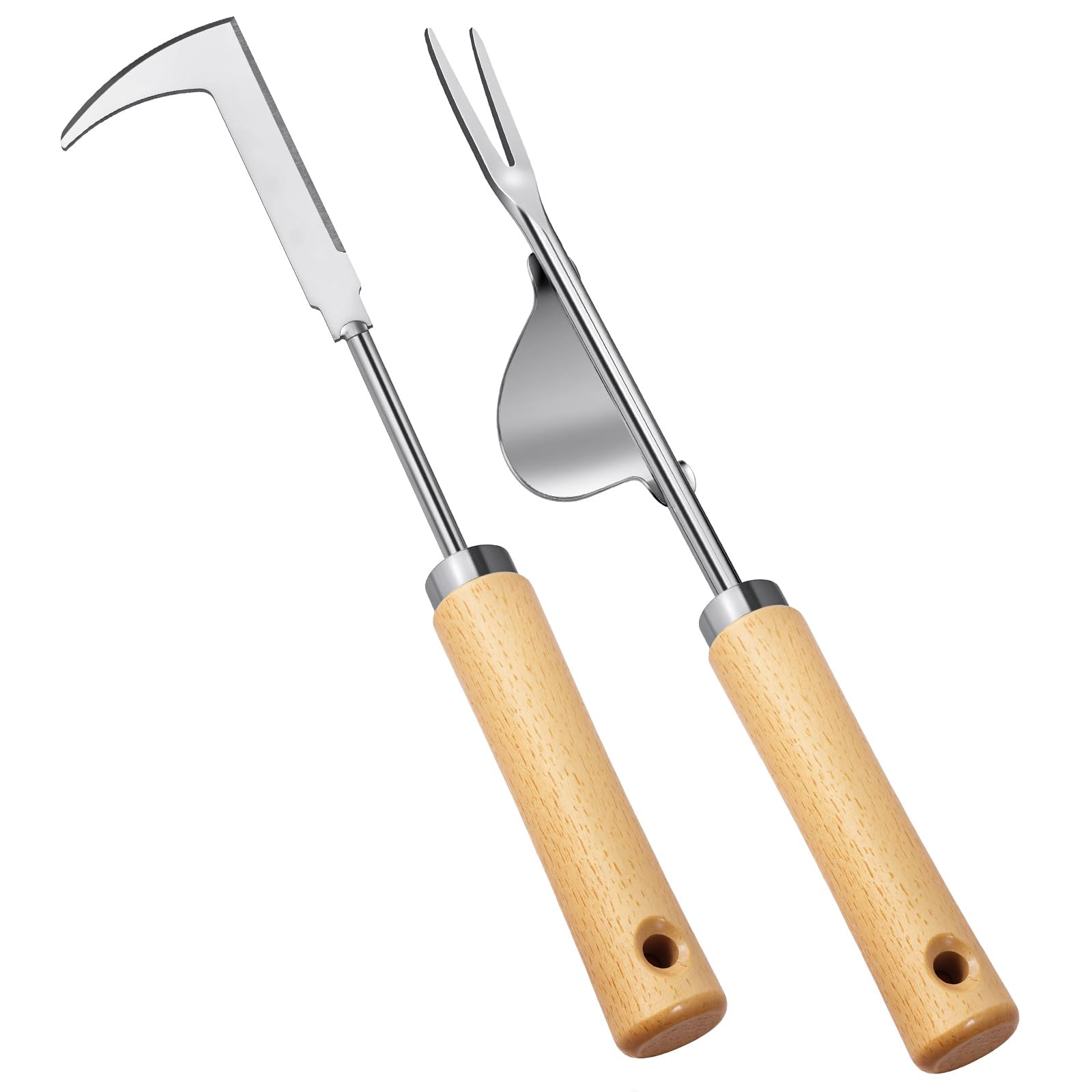 BOOLOOEN 2-teiliges Unkrautentferner-Set mit Holzgriff | Gez