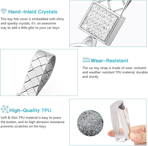 Miniatura 6 de 1797 Funda para llavero Dodge RAM 1500 2500 3500 4500 5500 Accesorios de coche Bling Llavero TPU plateado