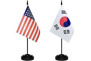 USA American & South Korea S Korean Desk Flags, US South Korea...