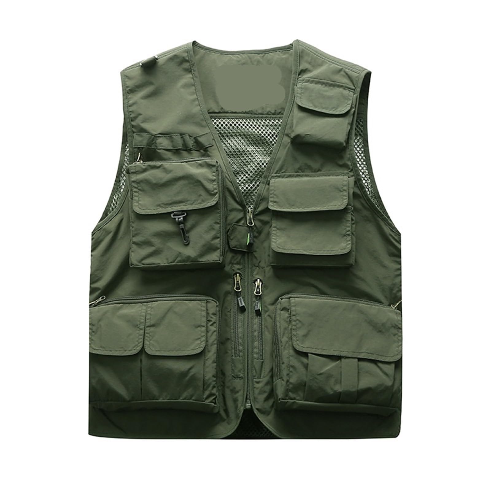 Chaleco Pesca Chaleco al Aire Libre for Hombre, Senderismo, Pesca, Caza, Naranja, Chaleco Multibolsillos, Transpirable de Secado rápido(Deep Green,S)