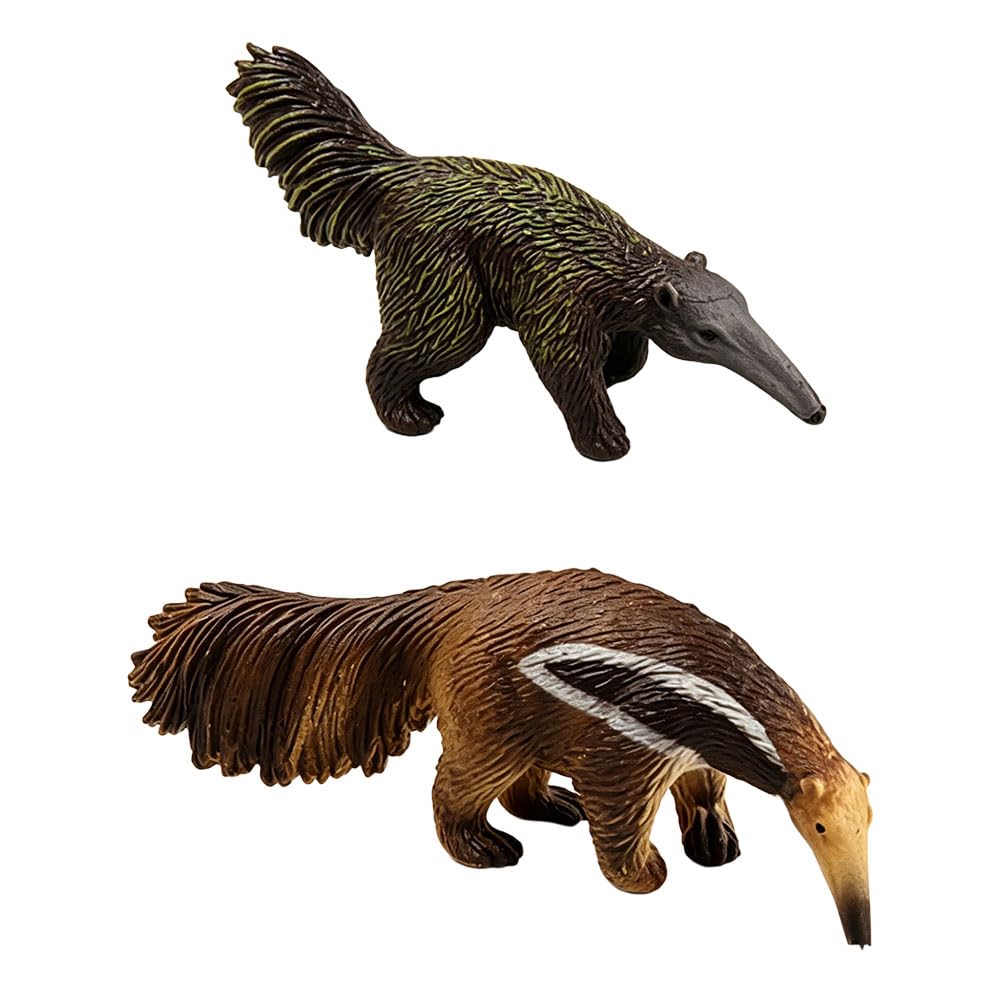Jehoshaphat 2Pcs Lifelike Anteater Figurine, Realistic Animal Model for Living Room Table Bookshelf Display Home Decor Christmas Mini Landscape Ornament