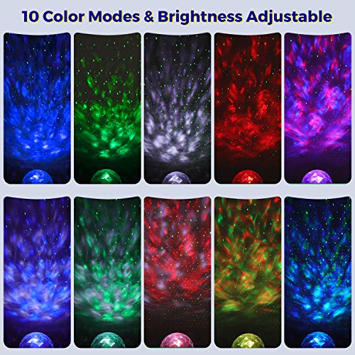 Star Projector Night Light Projector With Remote Control Led Galaxy Ocean Wave Projector Bluetooth Music Speaker For Bedroom, Game Rooms, Party, Home Theatre, Night Light Ambiance, Eurpmask #TOP5
