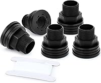 Vista 19 de TAISHER 8 piezas Blancas ABS 3/4" Juego de Adaptadores de Conexión de Tanque de Mamparo con Tapones y Junta para Tanque de Agua, Barriles de Lluvia