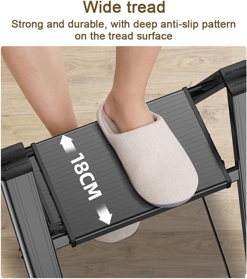 YCKEGEW Step Ladder 3 Step for Adults Folding Step Stool,Multi-Use Ladder for Kitchen, Household, and Office, 330 Lbs Capacity Aluminum Ladder,Anti-Slip Pedal(Black)