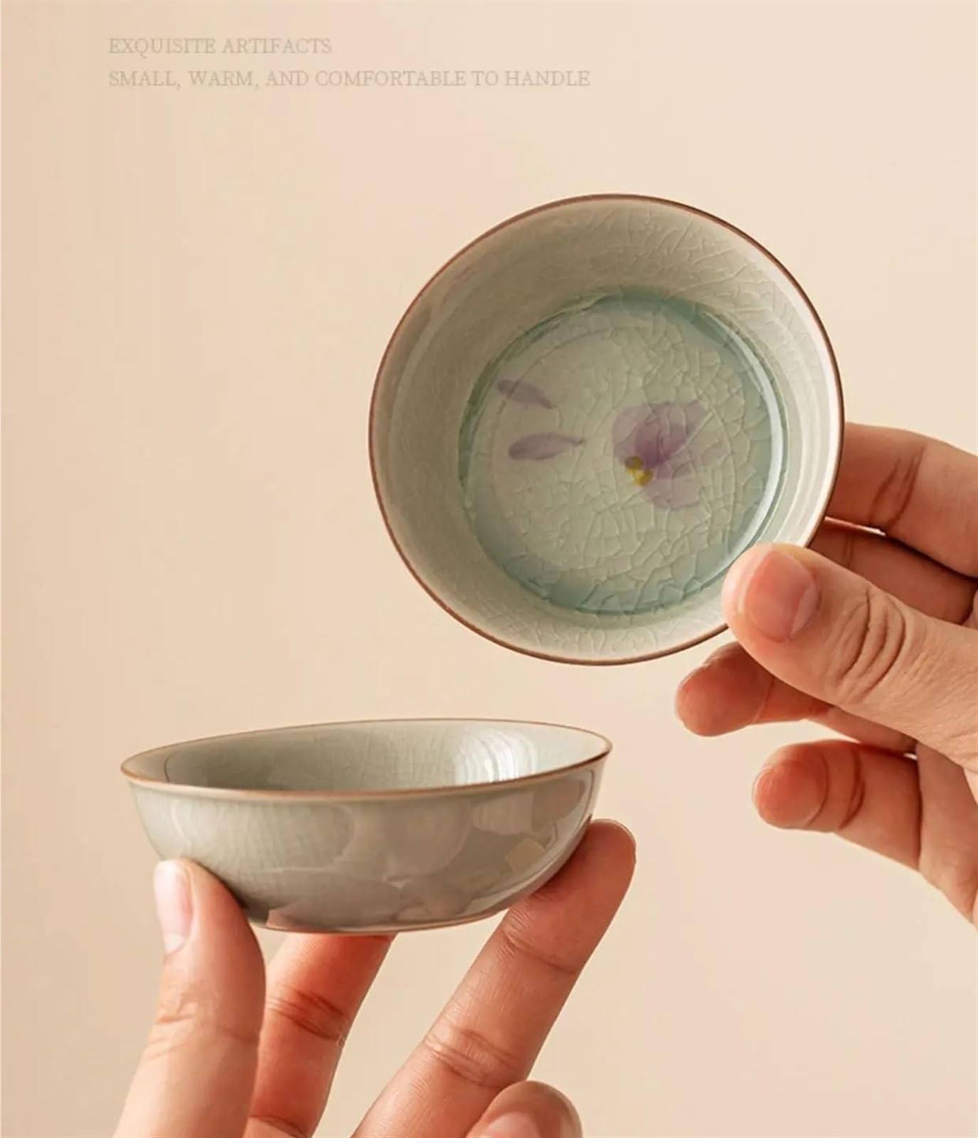 Teeservices Puer Teeschale Teeservice-Kollektion 2-teilig/Set 70 ml Reine handbemalte Magnolienblüten-Teetasse Zen-Wasserkrug Duft-Persönlichkeitstasse Reise-Teeservice Teekan