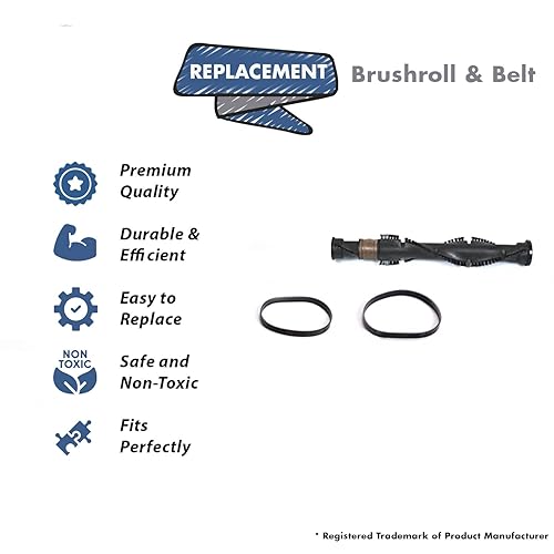 Miniatura 2 de Repuesto para modelos Bissell 3593-M, 3576-1, 3576-2, 3576-6, 3576C, 3576H, 3576M Cleanview Helix, PowerForce, rodillo con 2 correas planas estilo