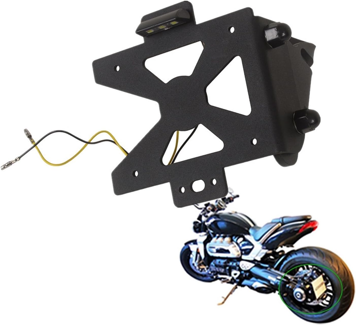 Side Mount License Plate Holder Motorcycle Eliminator Page Tidy Kit Frame，Compatible with Triumph Rocket 3 R-GT 2019-2023