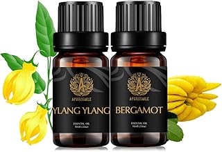Aromatherapy Ylang Ylang Essential Oil Set for Diffuser, 100% Pure Bergamot Essential Oil Kit for Humidifier, 2x10ml Aromatherapy Bergamot Essential Oils Set - Ylang Ylang & Bergamot Oil for Home