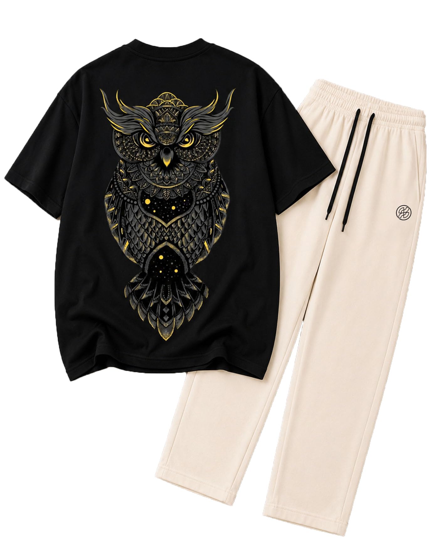 ausk Men's Premium Oversized Co Ord Set | Graphic Printed T Shirt & Track Pant | Cotton Blend Casual Lounge Wear Clothing Set for Men-picture-53