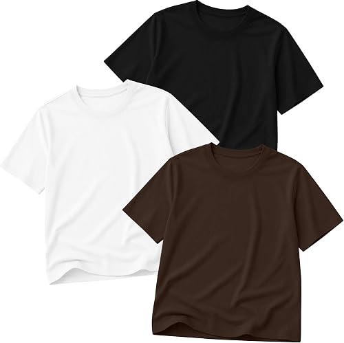 Ficerd 3 Pack Toddler Girls' Oversized T Shirts, 3-Color, 18-24 Months
