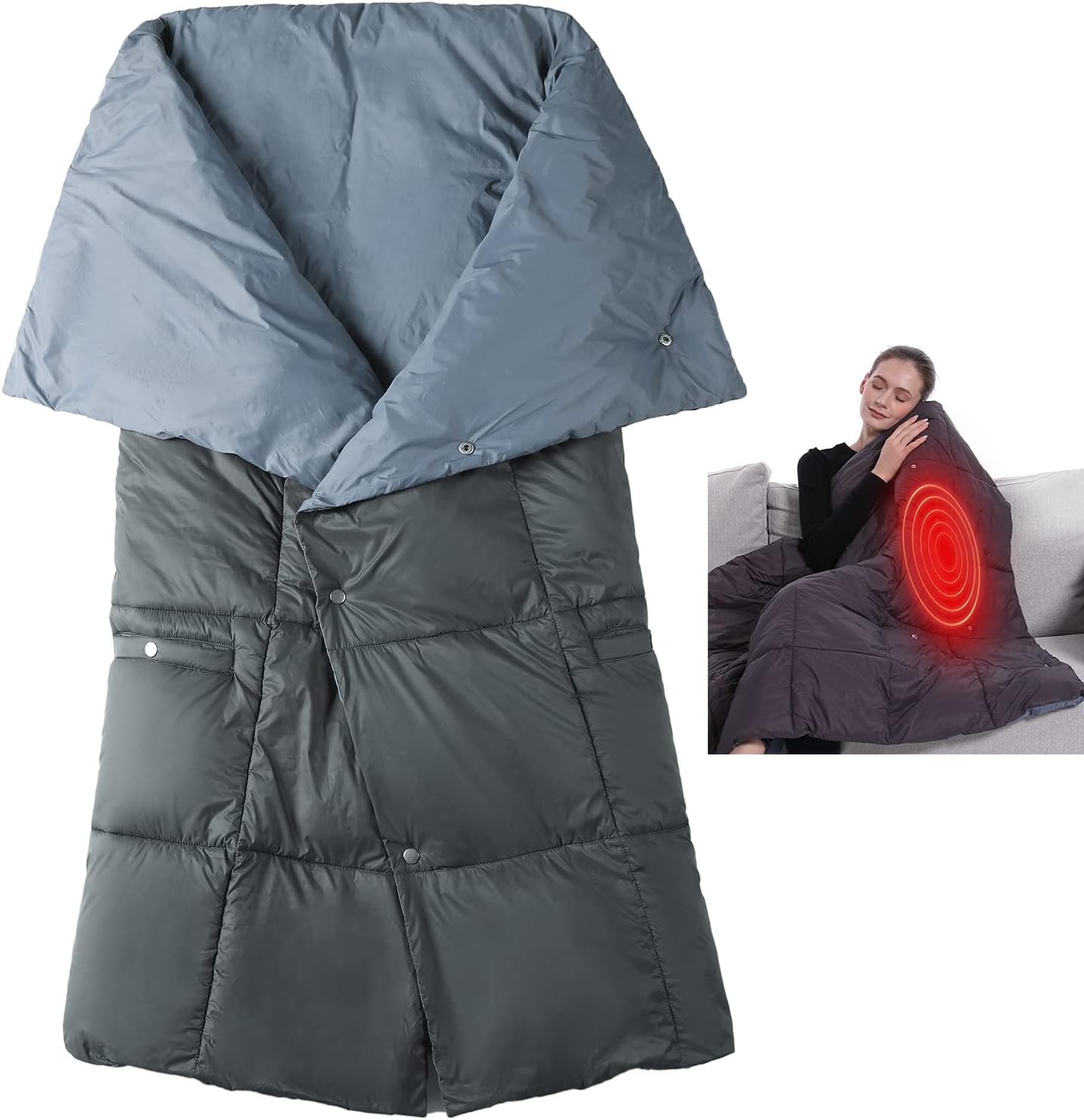 DNIEBW Battery Heated Blanket Lightweight Warm Wearable