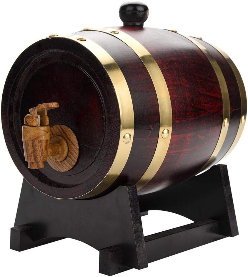 1.5L Oak Aging Whiskey with Dispenser Storage Cask for Wine Home Bar Use