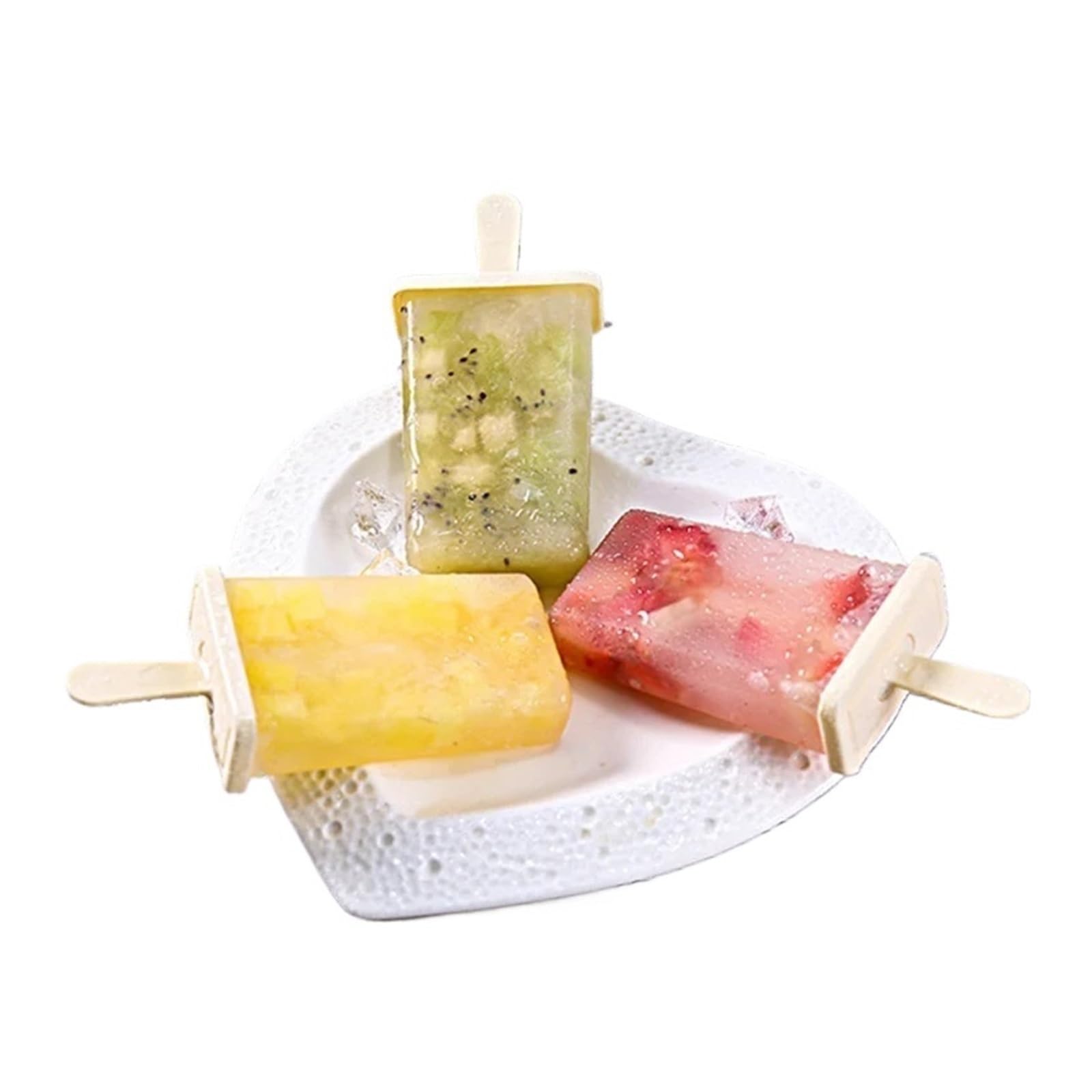 Moldes Helados Ice Cream Popsicle Mold Machine Homemade Box with Plastic Stick Ice-lolly Tray(Pink)