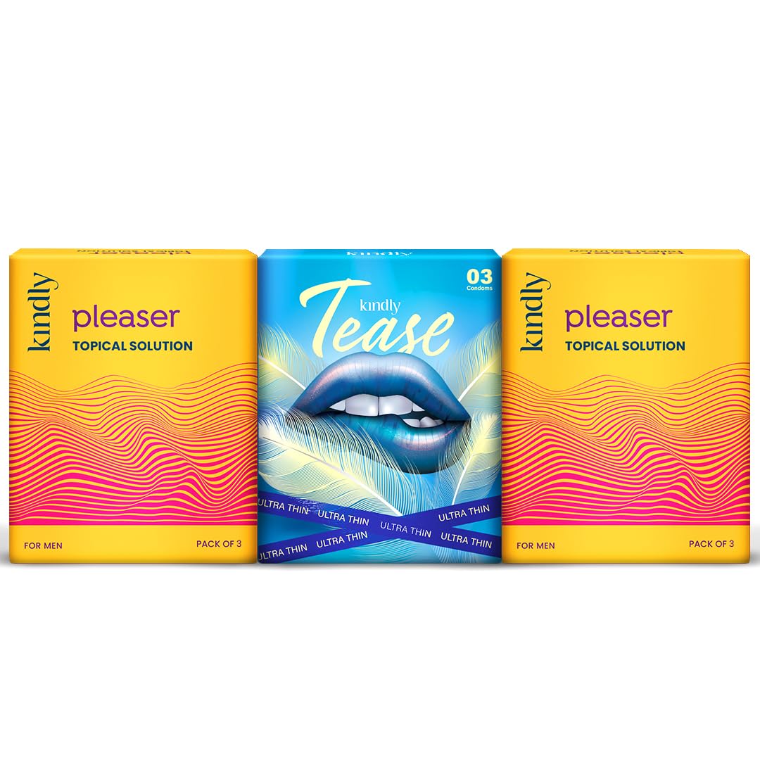 Kindly Pleaser Delay/Topical Wipes – Pack of 2 x 3 | With Free Pack of 3 UltraThin Condoms | Alcohol-Free, Fast Acting & Prolong Fun | Easy to Use | Discreet Packaging, Easy To Carry | Get Pack of 3 Ultra-thin condoms absolutely free