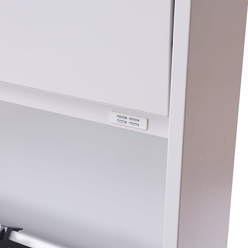 Miniatura 6 de CNCEST 3 pisos de almacenamiento de zapatos montado en la pared, zapatero de punta estrecho organizador de almacenamiento de zapatos, gabinete de