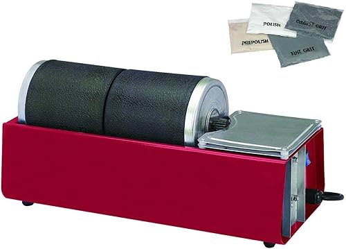 Pulidor de vaso de vidrio de piedra rotativa de doble tambor de 6 libras y abrasivos de pulido