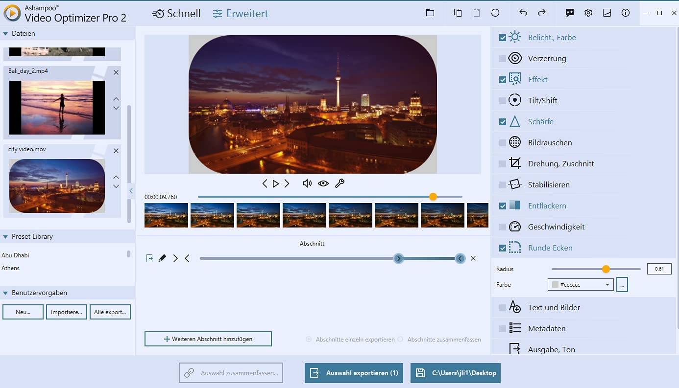 Video Optimizer PRO 2 - Videos Optimieren, Schneiden und stabilisieren für Windows 10, 8.1, 7