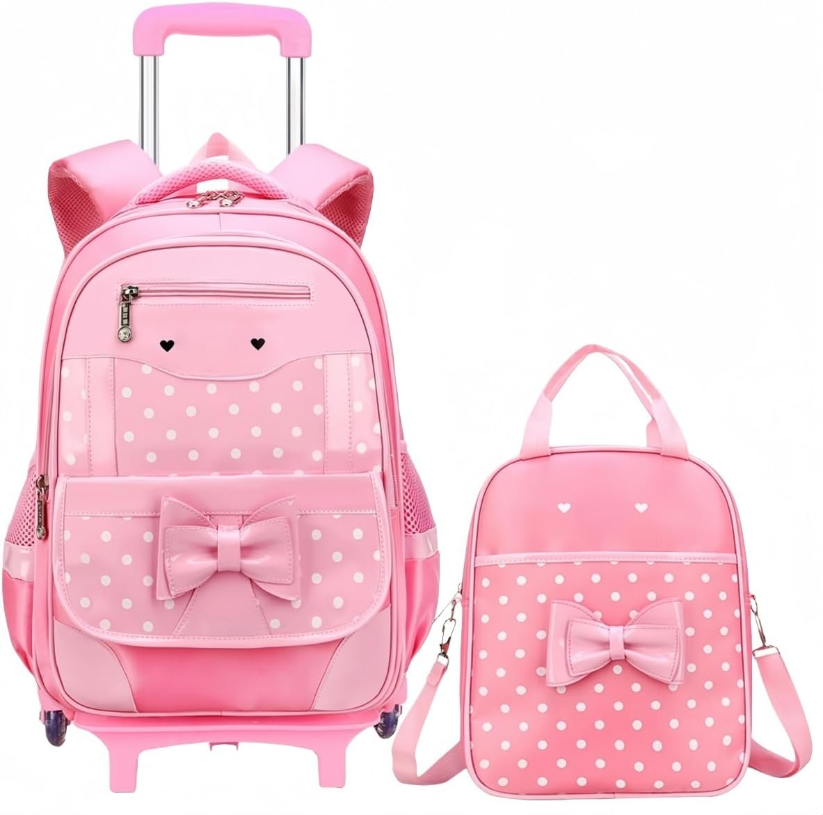 Carrying Case, Kids Trolley Case, Backpack, Children's Backpack, Bowknot, Detachable Daypack, With Two Wheels, Caster Bag, Girls, Boys, Waterproof, Students, Travel, School, Excursions, Large