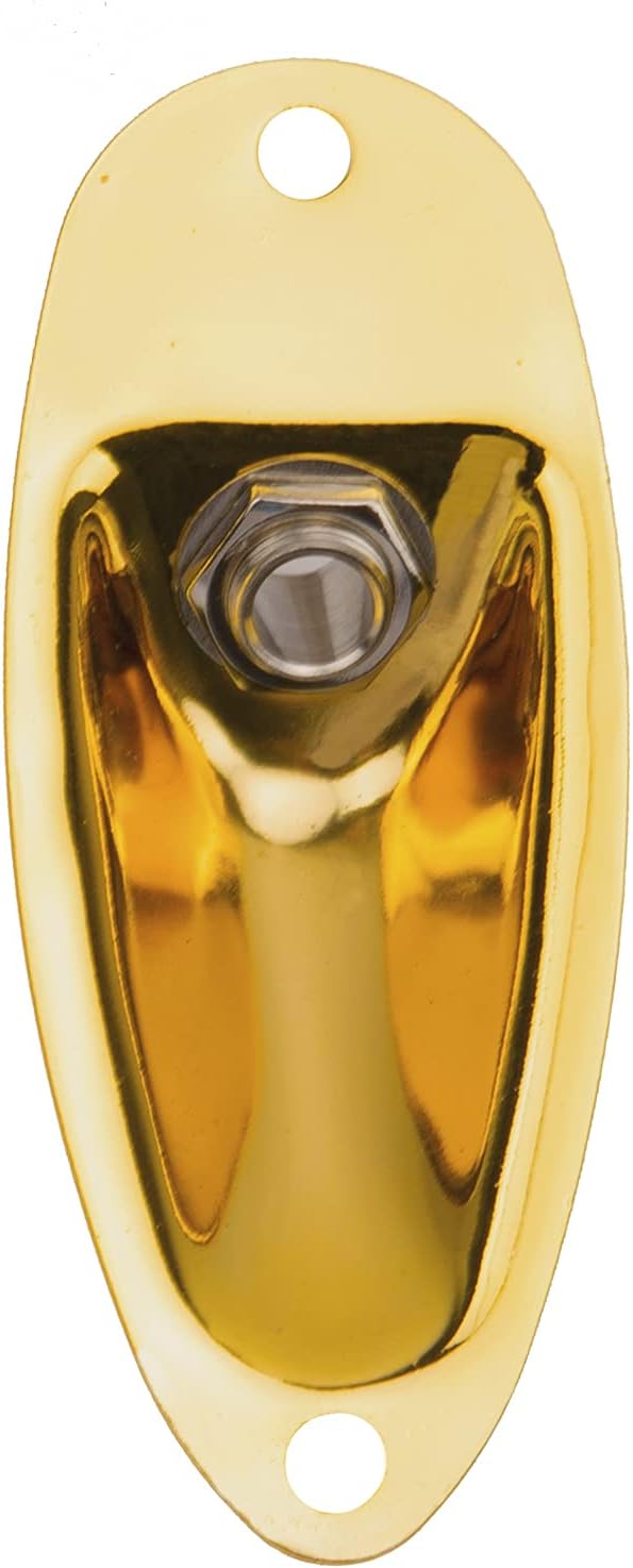 4Pcs Yootones 1/4 Inch Mono Guitar Input Jack Socket Plate Output Loaded Boat Style with Screws Compatible with Fender Stratocaster Strat ST Electric Guitar Parts (Gold)