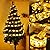 GIHOO Christmas Tree Decorations String Lights 32ft 100 LED Lights Copper Wire Ribbon Bows Lights for Party Weddings Holiday Christmas Tree Decorations (Gold Warm Light Battery Powered)