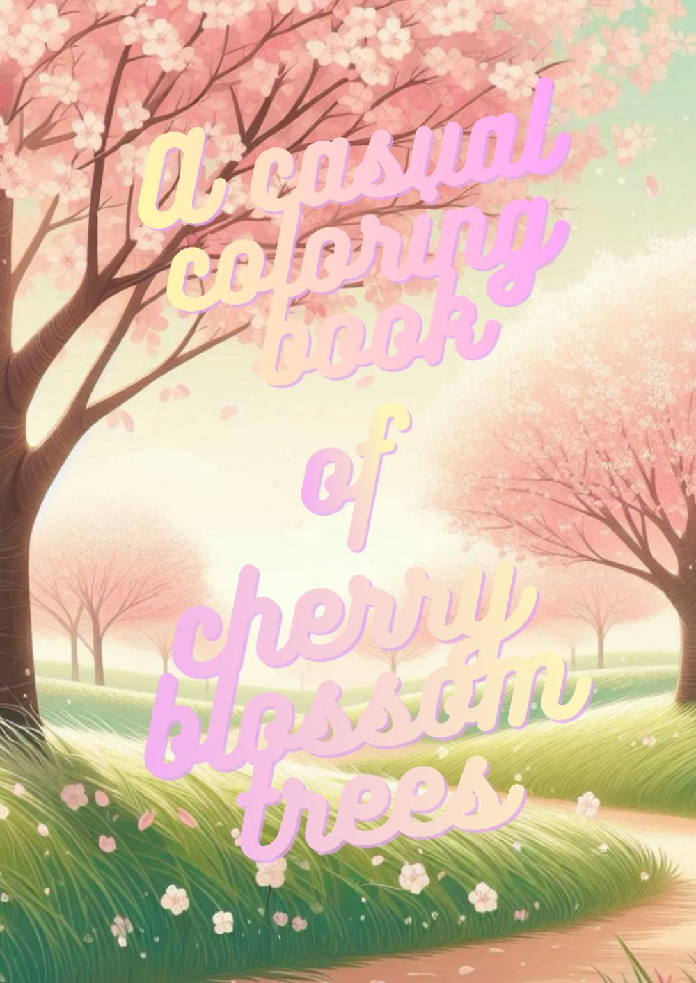 A casual coloring book of cherry blossom trees